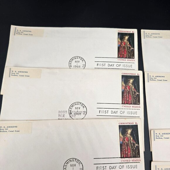 1968 First Day Of Issue Envelopes Christmas 6¢ Stamp Washington D.C. Lot LI3011 - Picture 2 of 7